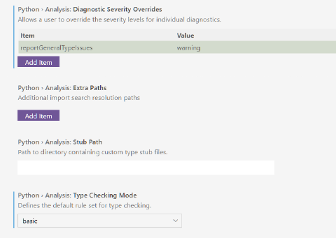 Set severity override of Visual Studio Code Pylance type mismatches for ...