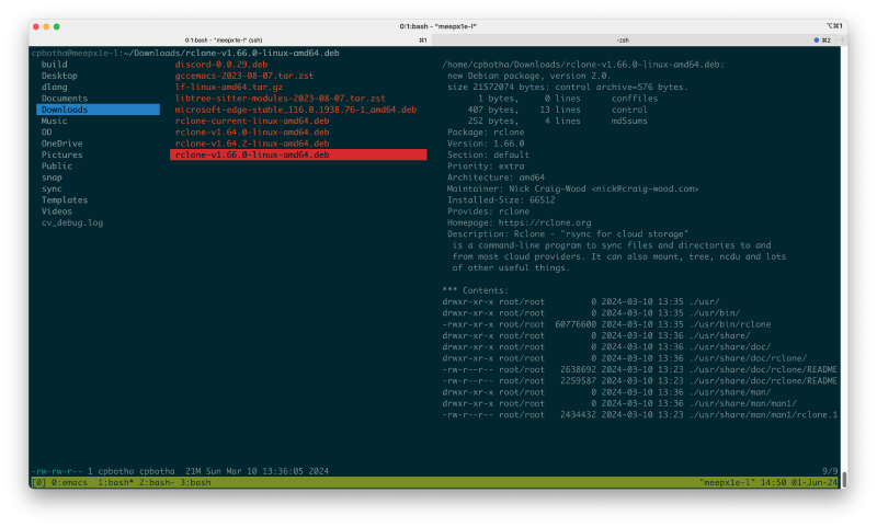 Figure 5: deb package contents and useful metadata