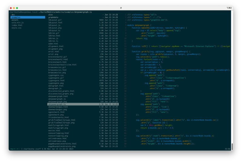 Figure 2: previewing typescript source with bat