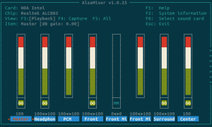 alsamixer right after startup. Where's my microphone?